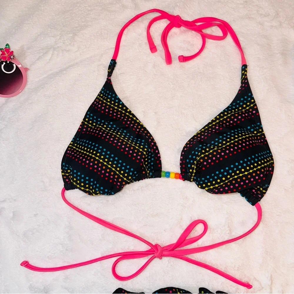 Polka dot rainbow 2 piece swimsuit